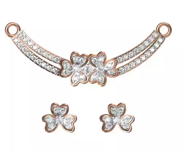 Women Earring Necklace Set STL JCD Details