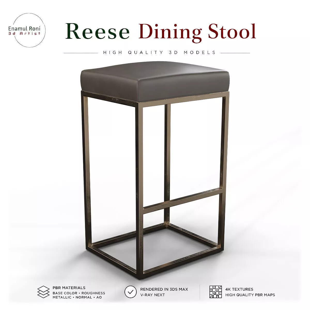 Reese Dining Stool 3D model