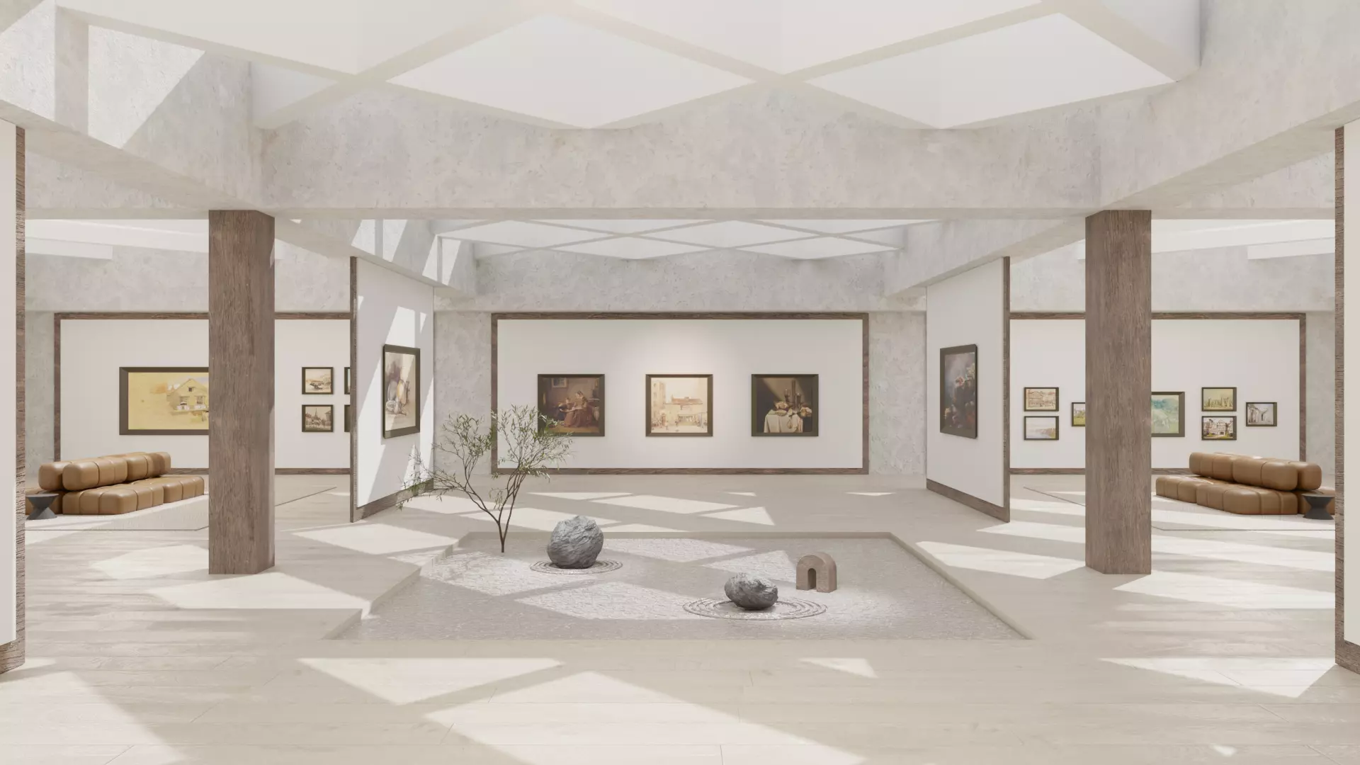 Art Gallery Zen 3D model_0