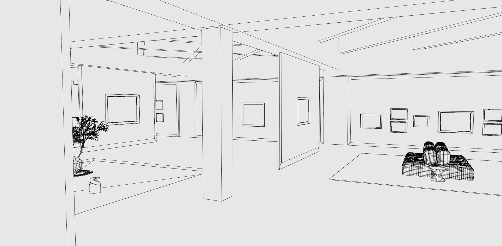 Art Gallery Zen 3D model_9