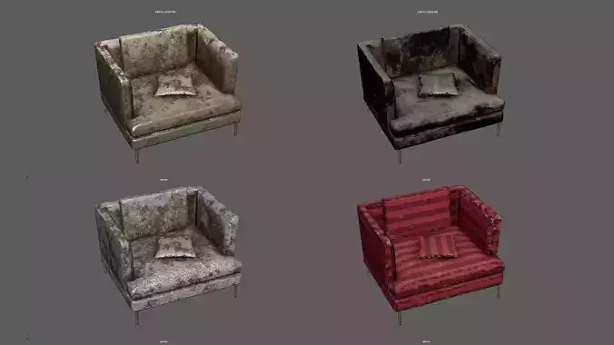 4K Realistic Abandon Sofa 