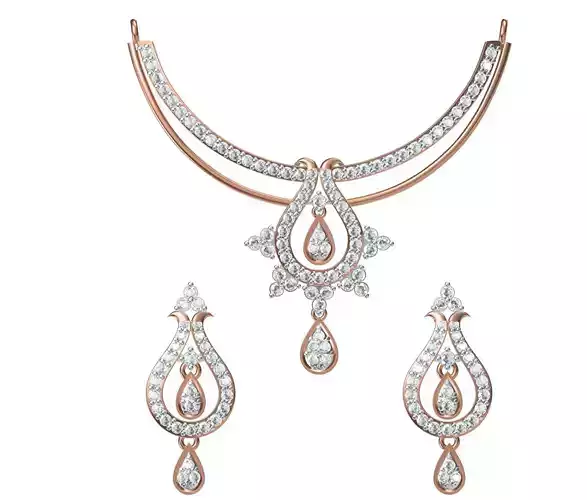 Women Earring Necklace Set STL JCD Details