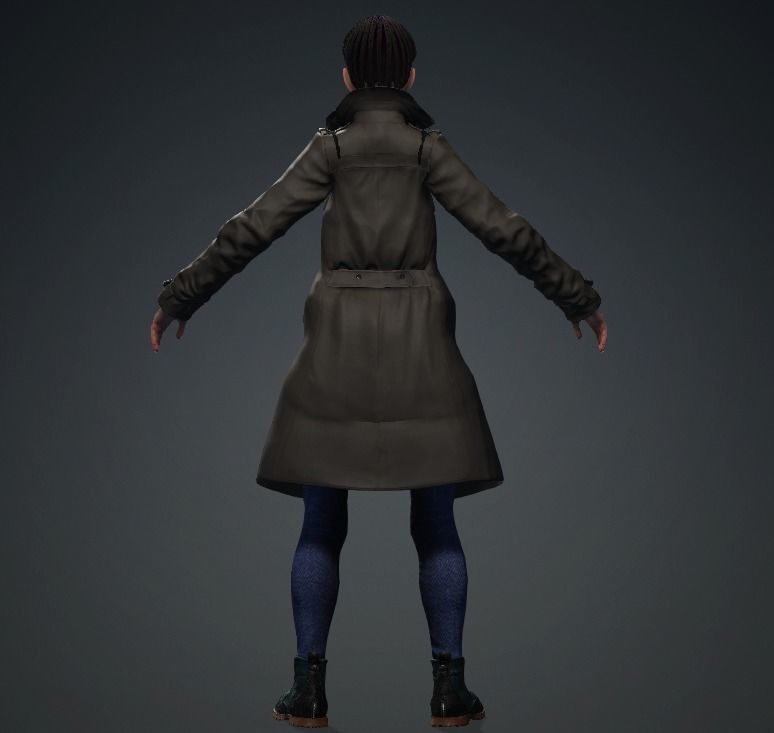 CARTHERINE - Realistic Female Character Low-poly Low-poly 3D model_10