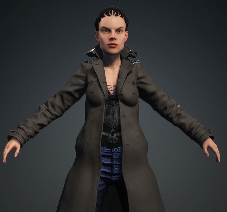 CARTHERINE - Realistic Female Character Low-poly Low-poly 3D model_7