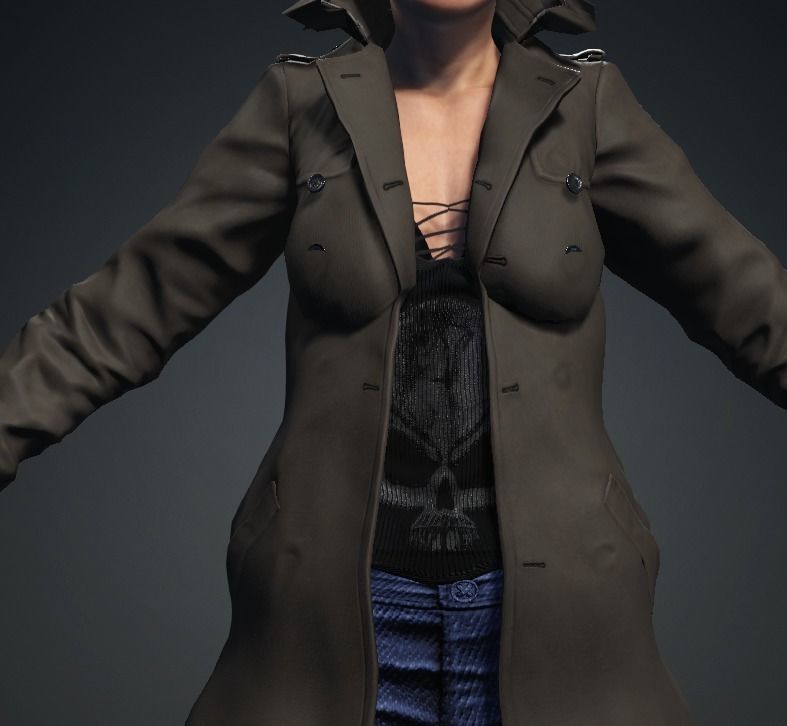 CARTHERINE - Realistic Female Character Low-poly Low-poly 3D model_12