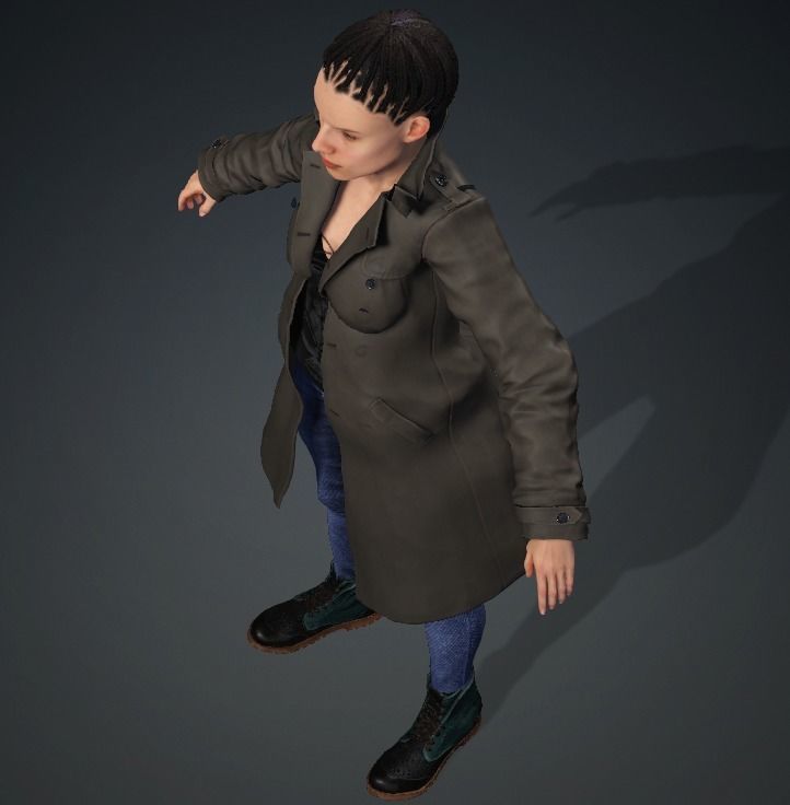 CARTHERINE - Realistic Female Character Low-poly Low-poly 3D model_4