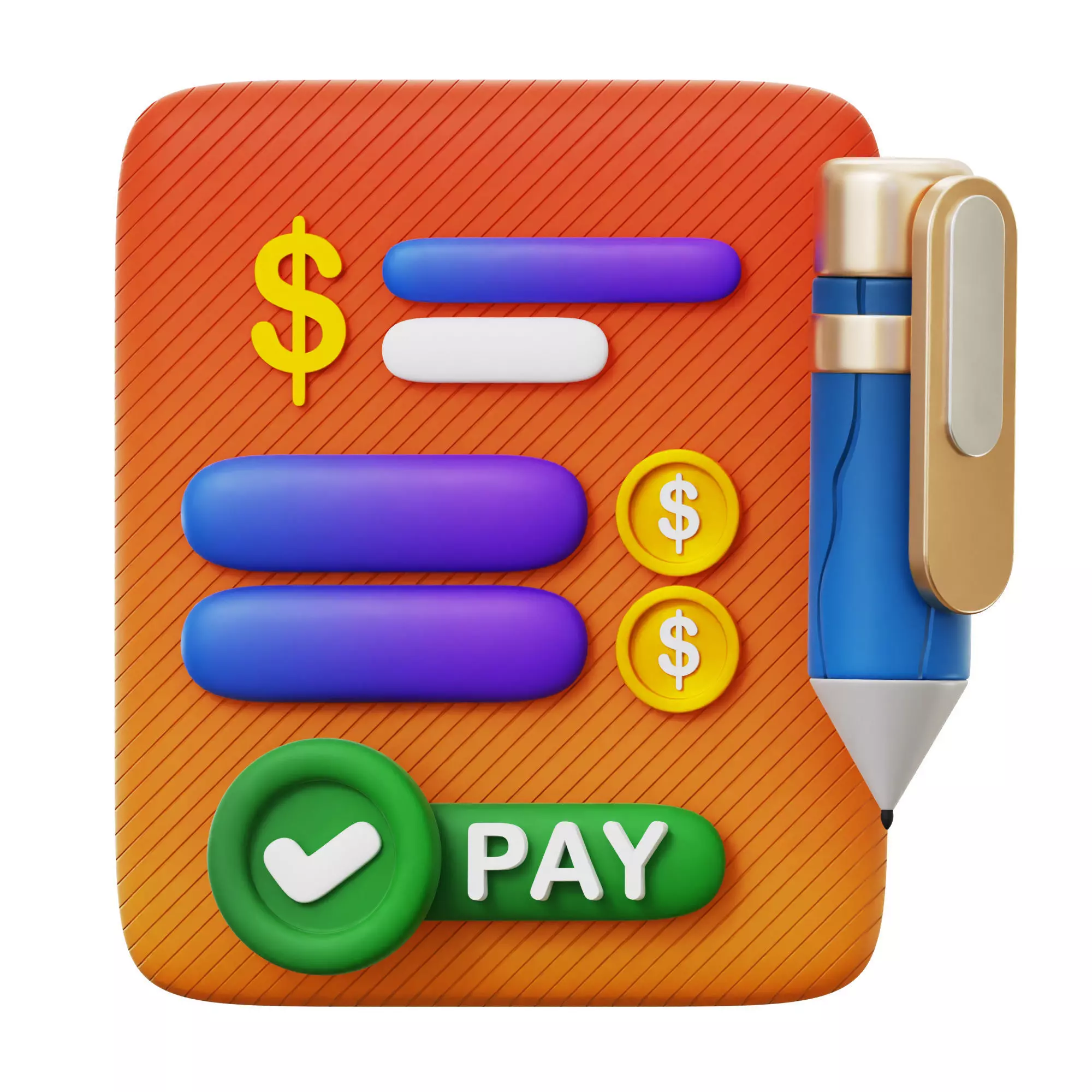 3D Invoice Low-poly 3D model_0