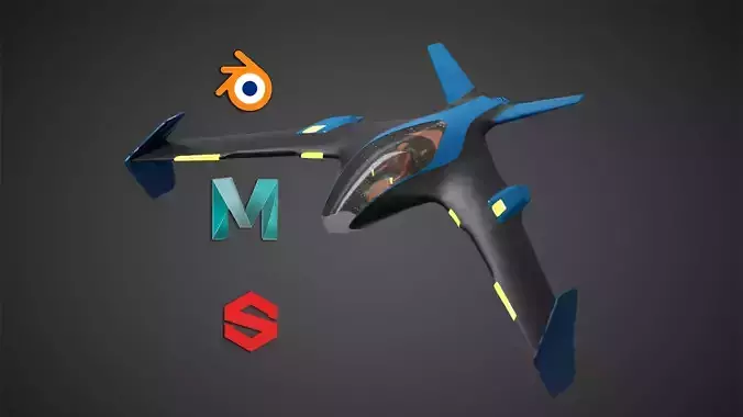 Aero Jet Low-poly 3D model
