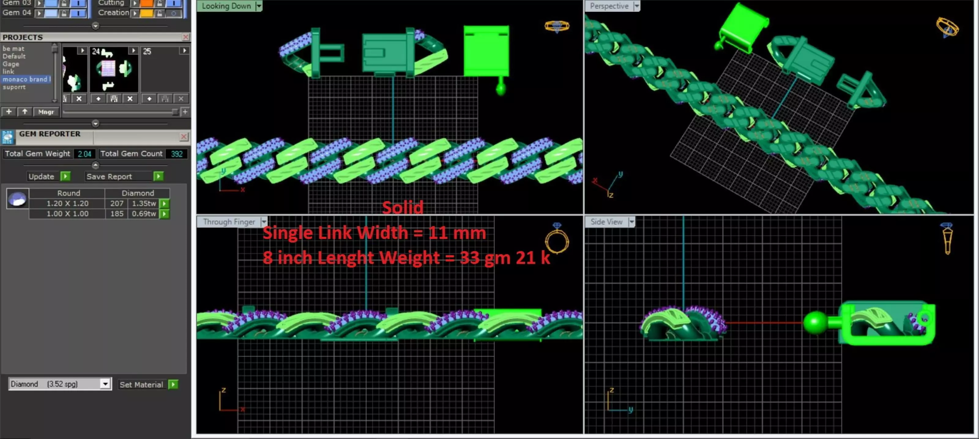 Cubic Diamond Chain  30 3D print model_0