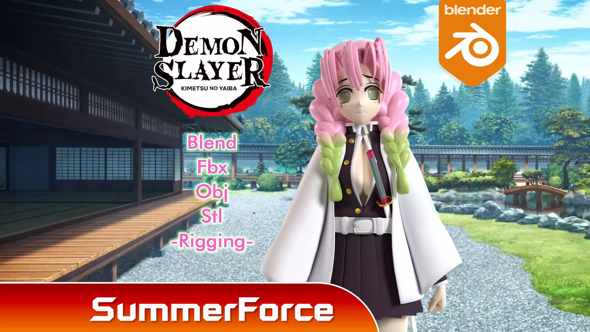 Mitsuri Kanroji - Demon Slayer 3D model_0