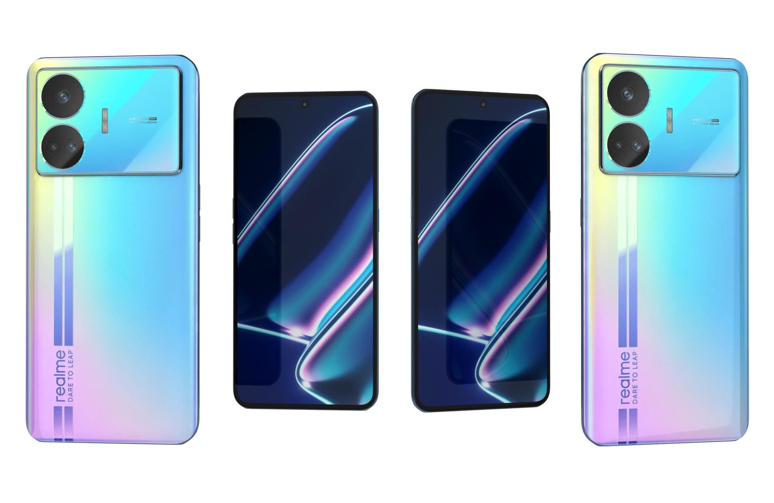 Realme GT Neo5 SE Black And Blue Low-poly 3D model_1