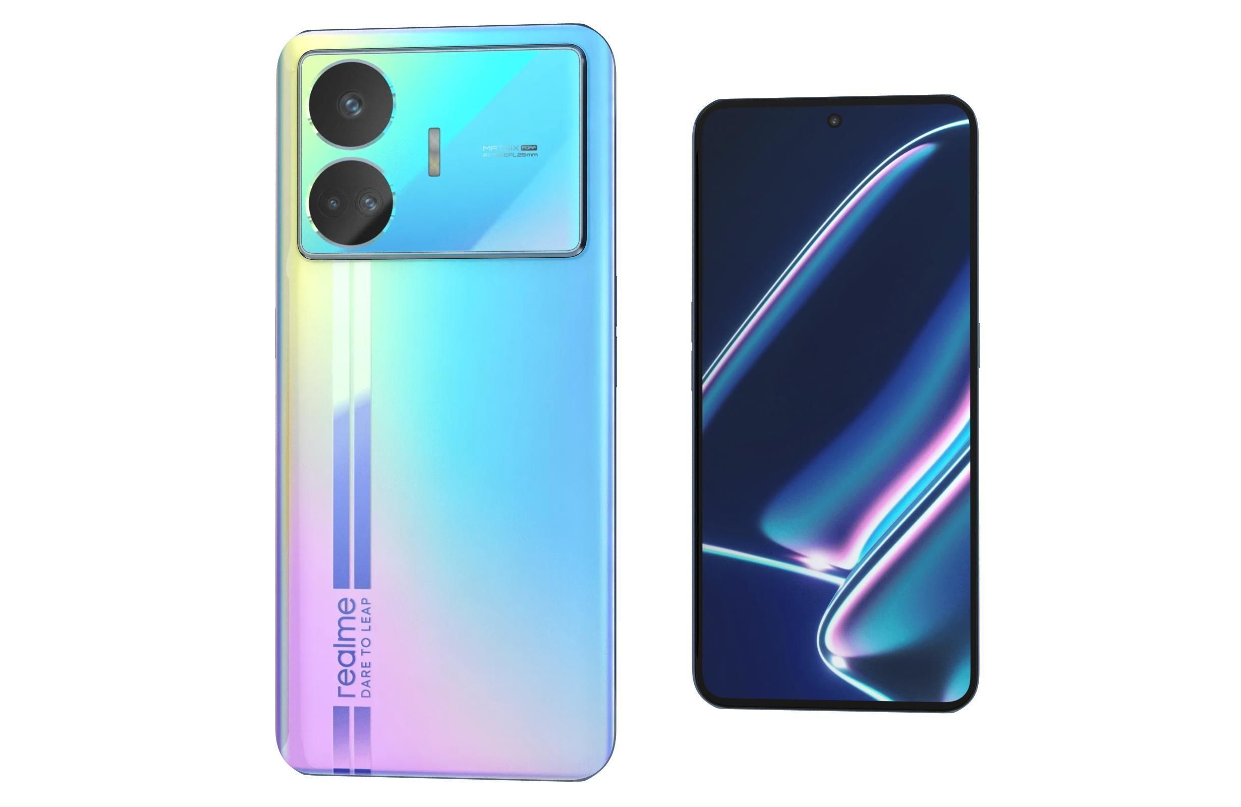 Realme GT Neo5 SE Black And Blue Low-poly 3D model_23