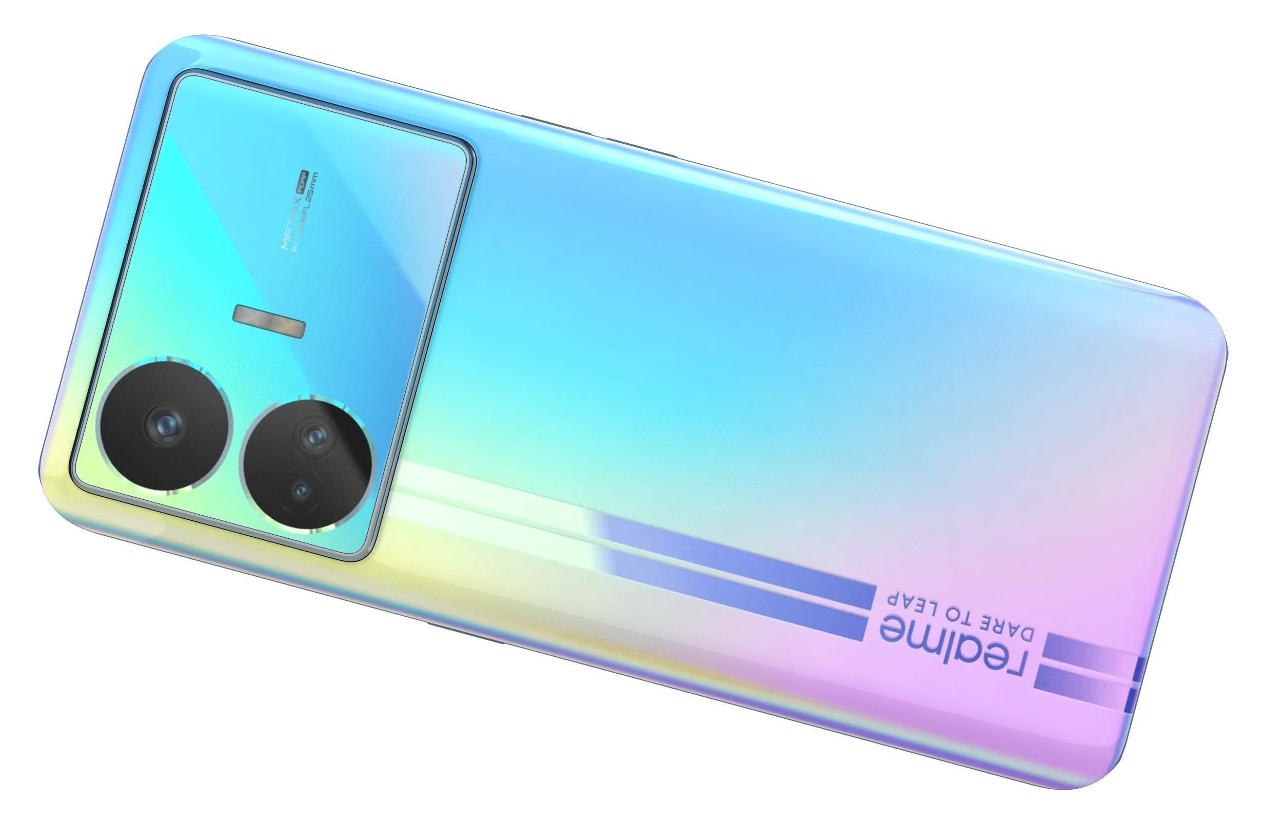 Realme GT Neo5 SE Black And Blue Low-poly 3D model_17