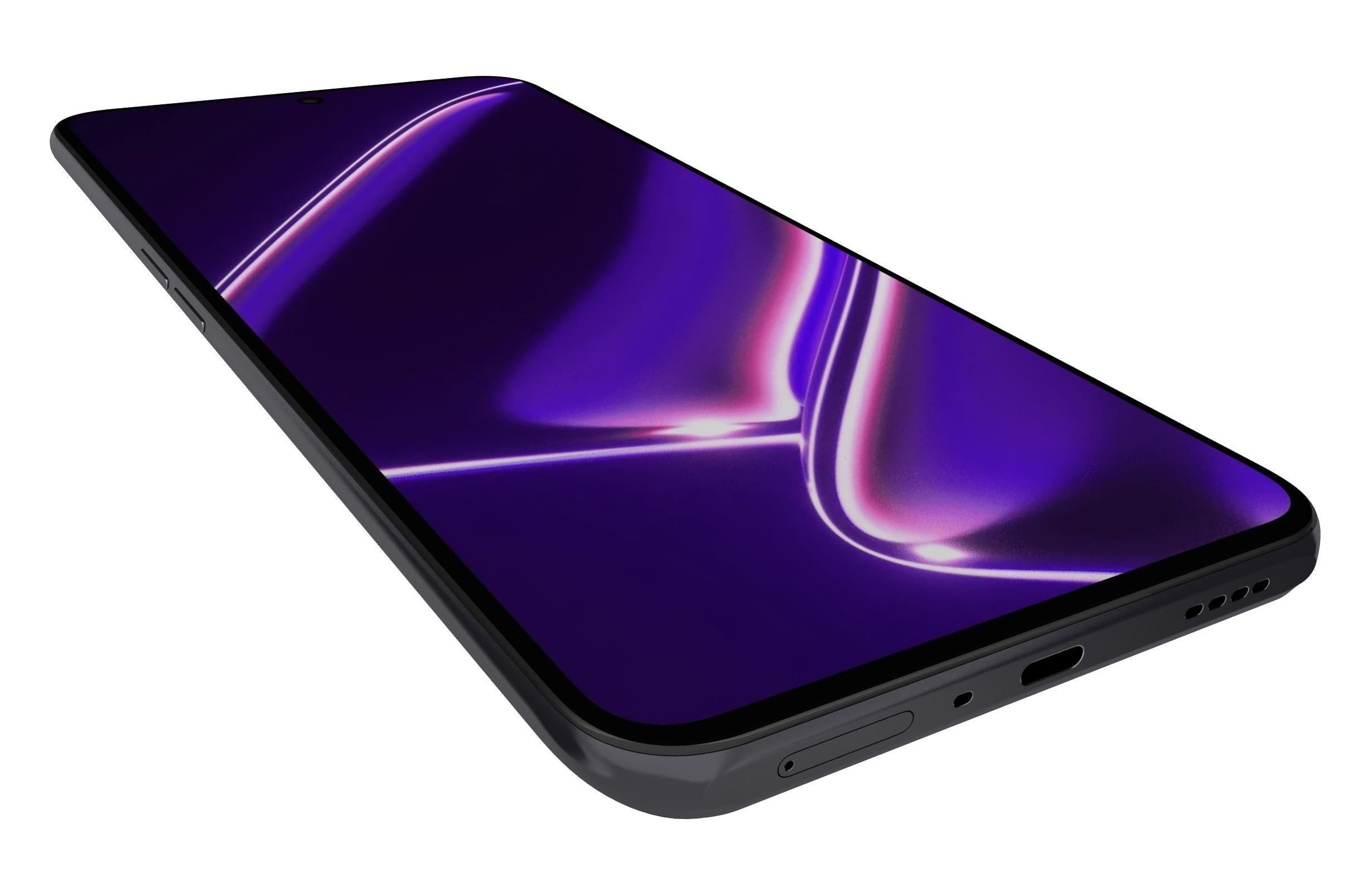 Realme GT Neo5 SE Black And Blue Low-poly 3D model_6