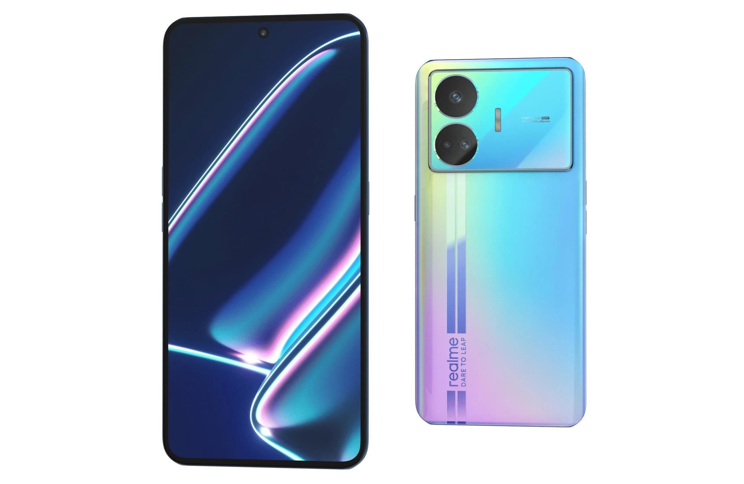 Realme GT Neo5 SE Black And Blue Low-poly 3D model_26