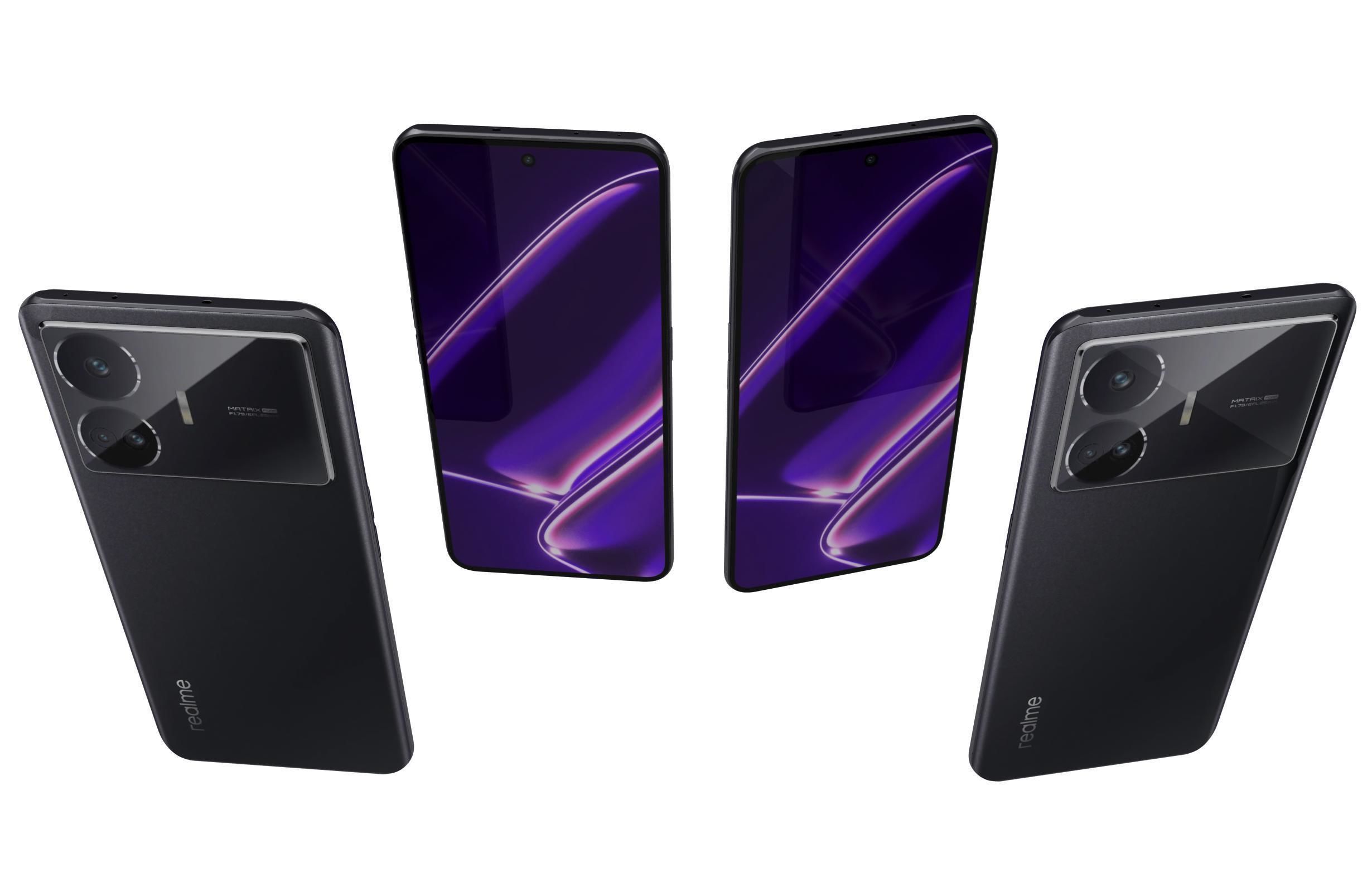 Realme GT Neo5 SE Black And Blue Low-poly 3D model_10