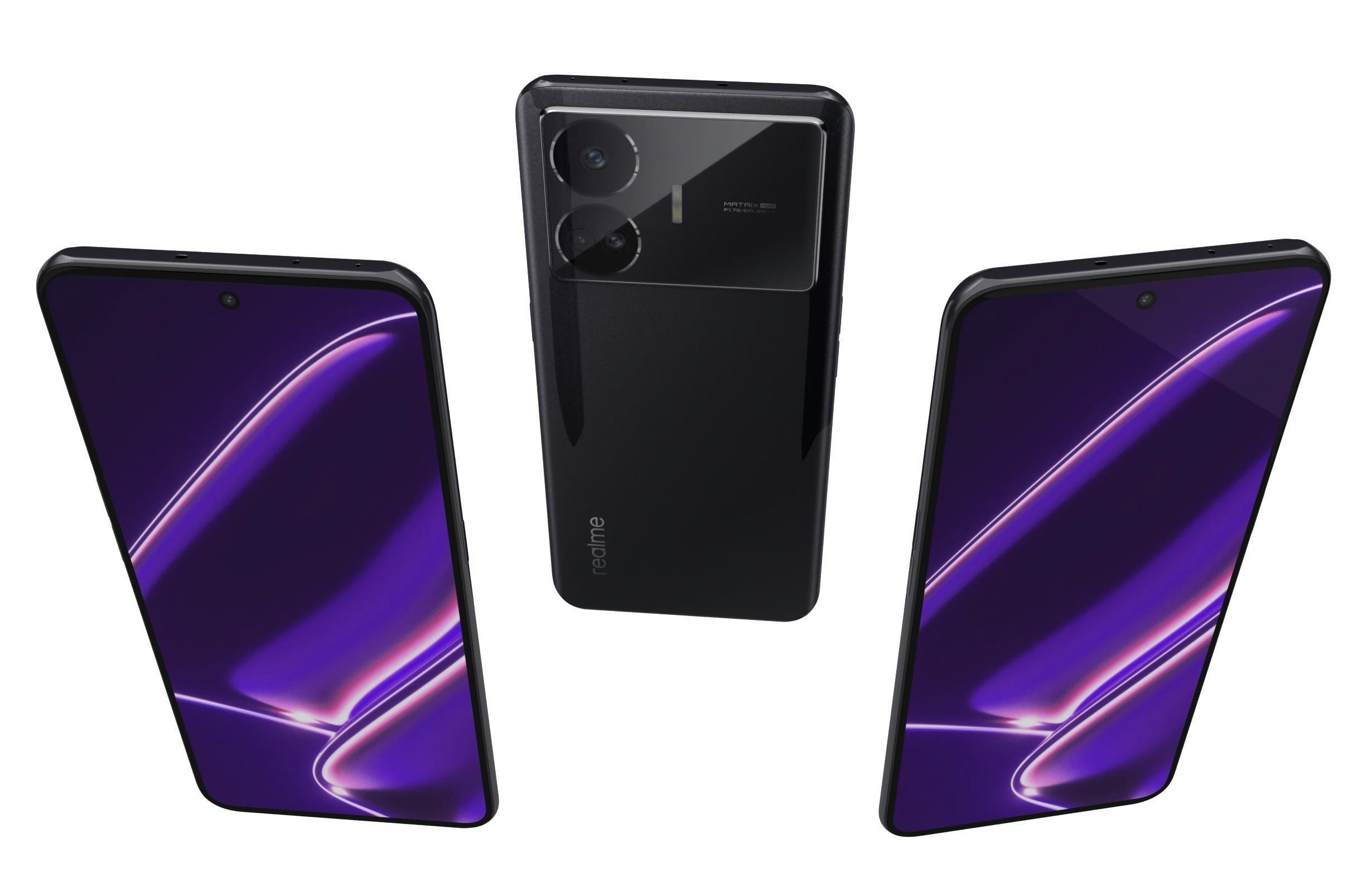 Realme GT Neo5 SE Black And Blue Low-poly 3D model_8