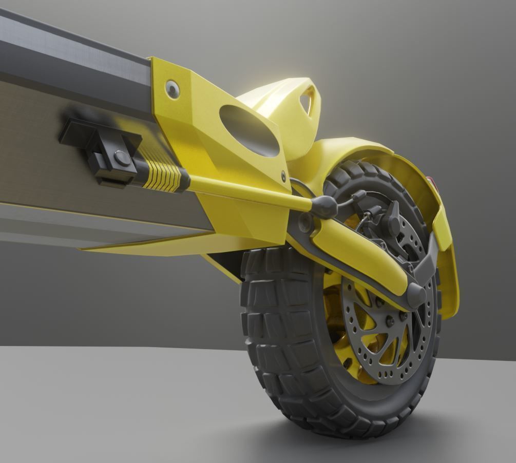 Rigged off-road electric scooter all colors 3D Model Collection_114