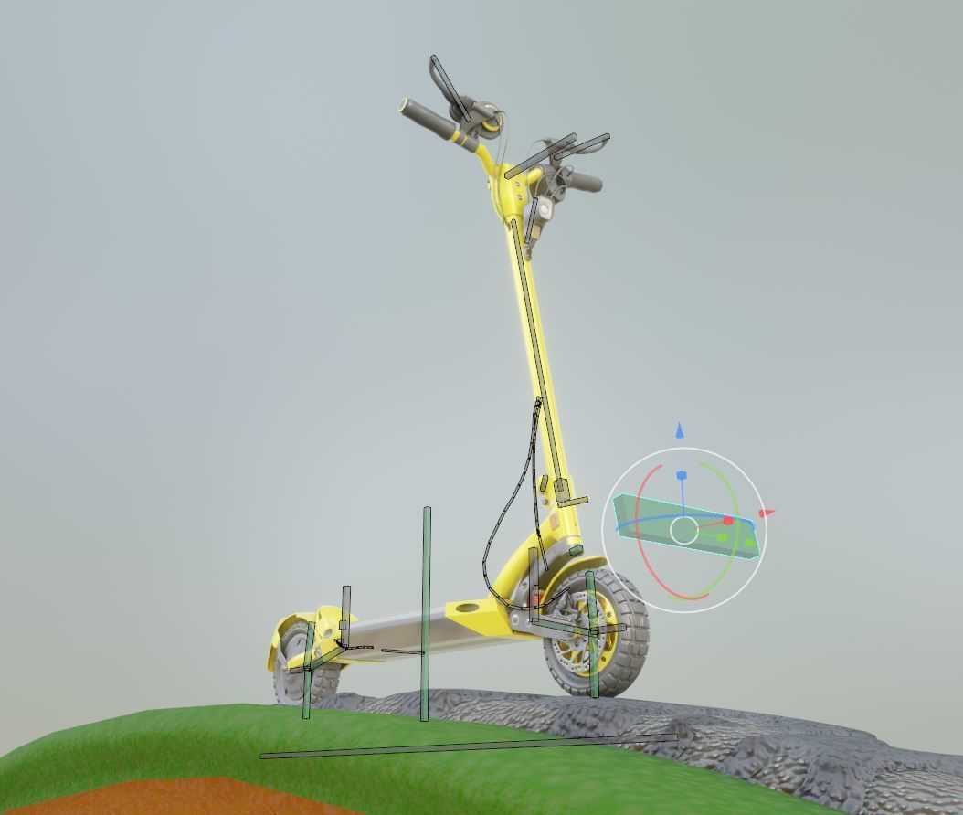Rigged off-road electric scooter all colors 3D Model Collection_99