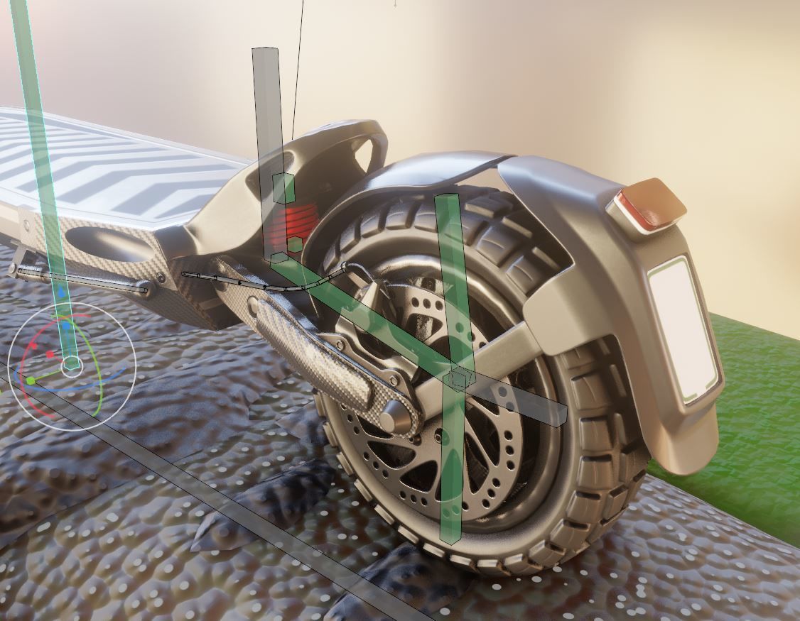 Rigged off-road electric scooter all colors 3D Model Collection_82