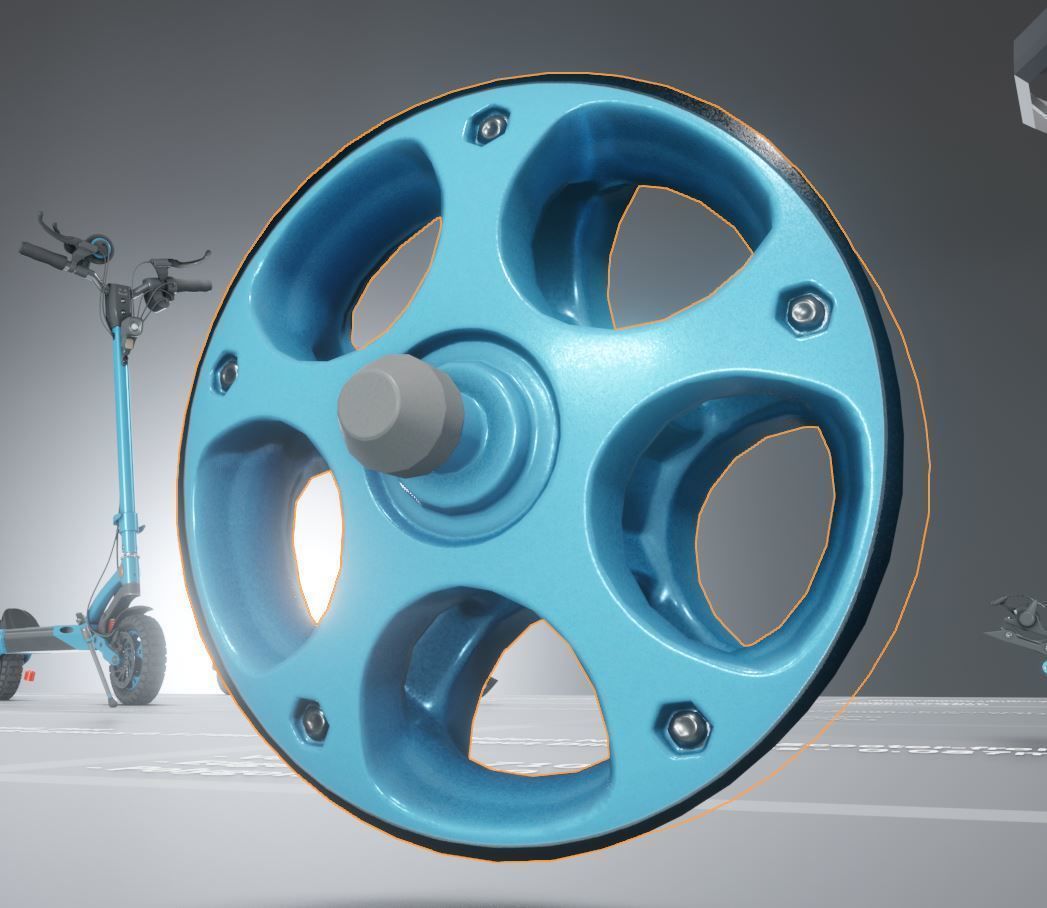 Rigged off-road electric scooter all colors 3D Model Collection_25