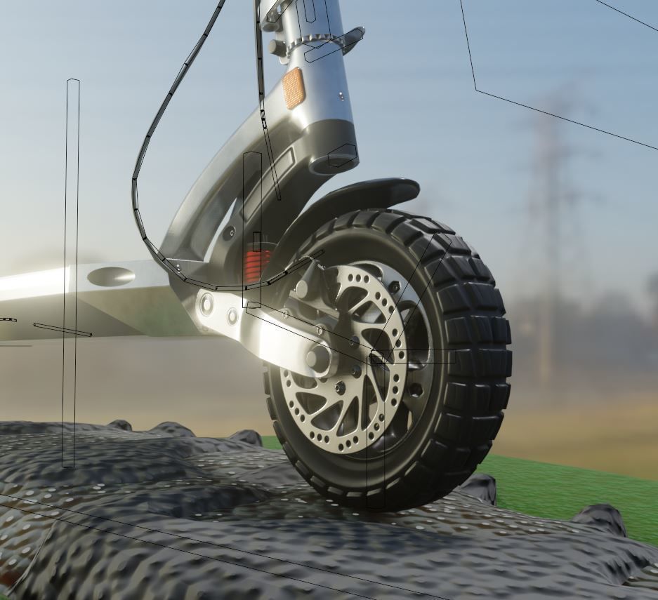 Rigged off-road electric scooter all colors 3D Model Collection_39