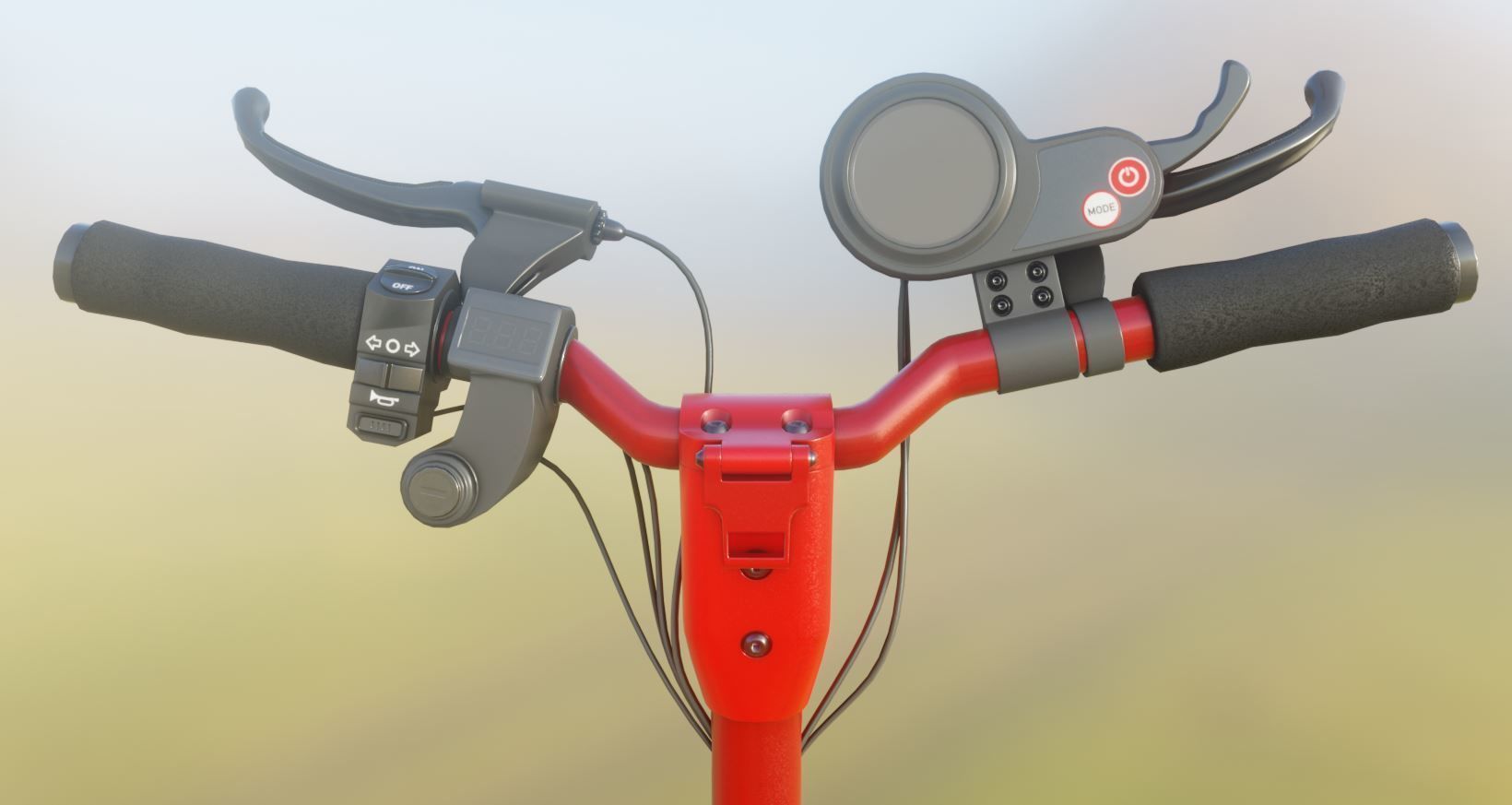 Rigged off-road electric scooter all colors 3D Model Collection_56