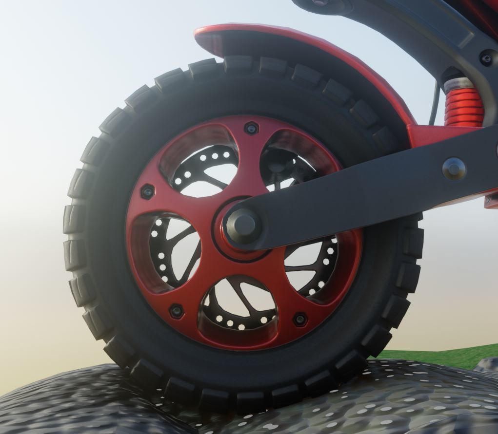 Rigged off-road electric scooter all colors 3D Model Collection_61