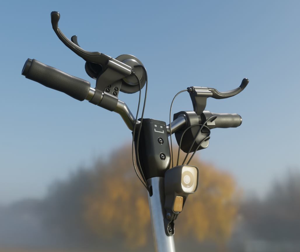 Rigged off-road electric scooter all colors 3D Model Collection_30