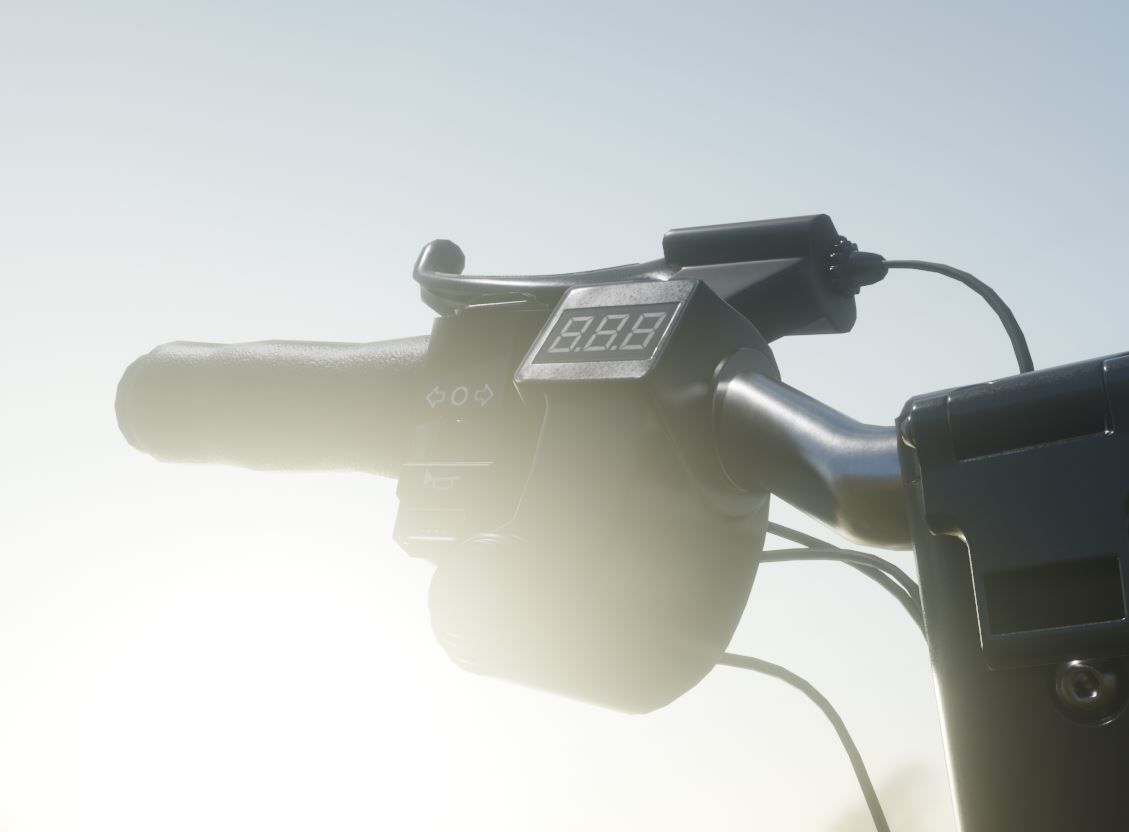 Rigged off-road electric scooter all colors 3D Model Collection_32