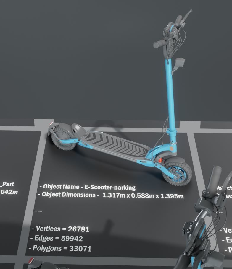 Rigged off-road electric scooter all colors 3D Model Collection_17