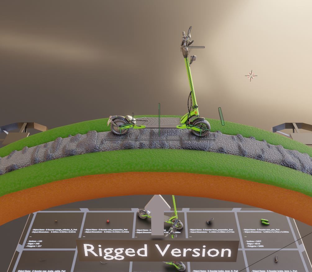 Rigged off-road electric scooter all colors 3D Model Collection_70