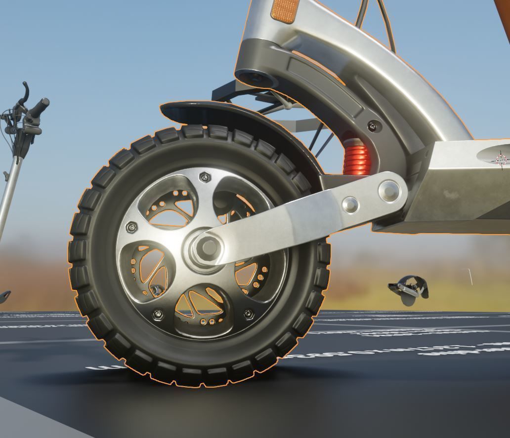 Rigged off-road electric scooter all colors 3D Model Collection_37