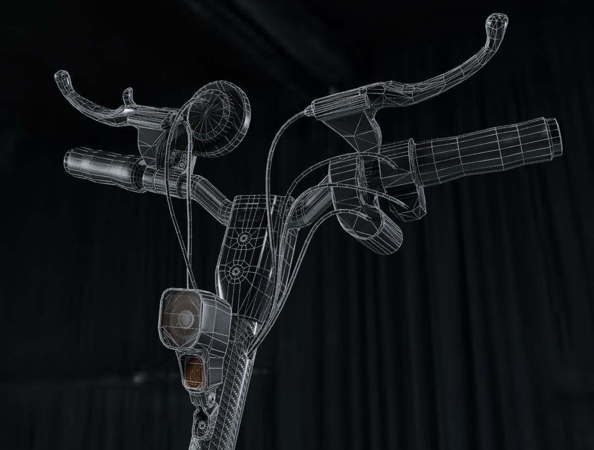 Rigged off-road electric scooter all colors 3D Model Collection_88