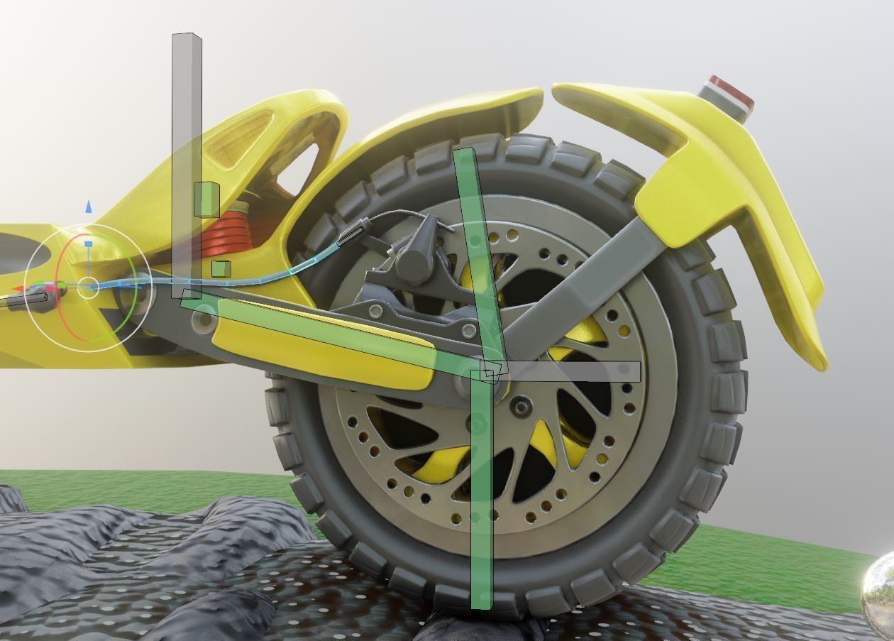 Rigged off-road electric scooter all colors 3D Model Collection_105