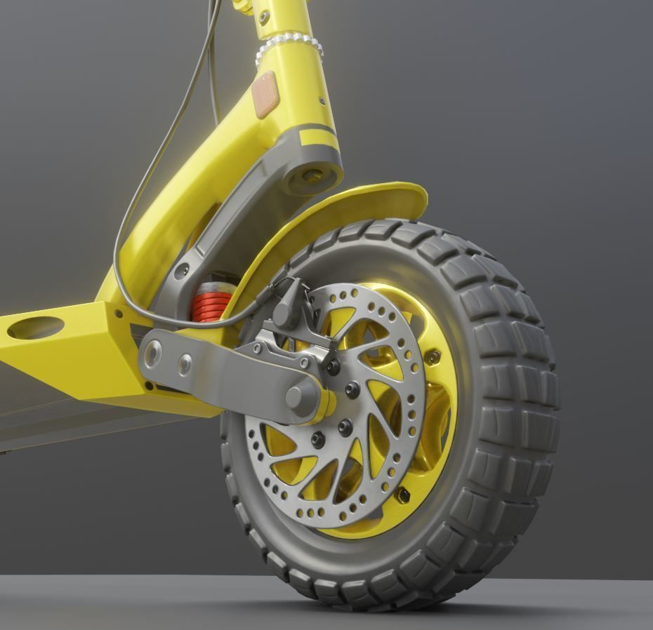 Rigged off-road electric scooter all colors 3D Model Collection_121
