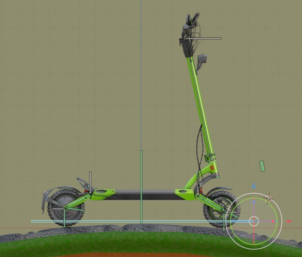 Rigged off-road electric scooter all colors 3D Model Collection_66