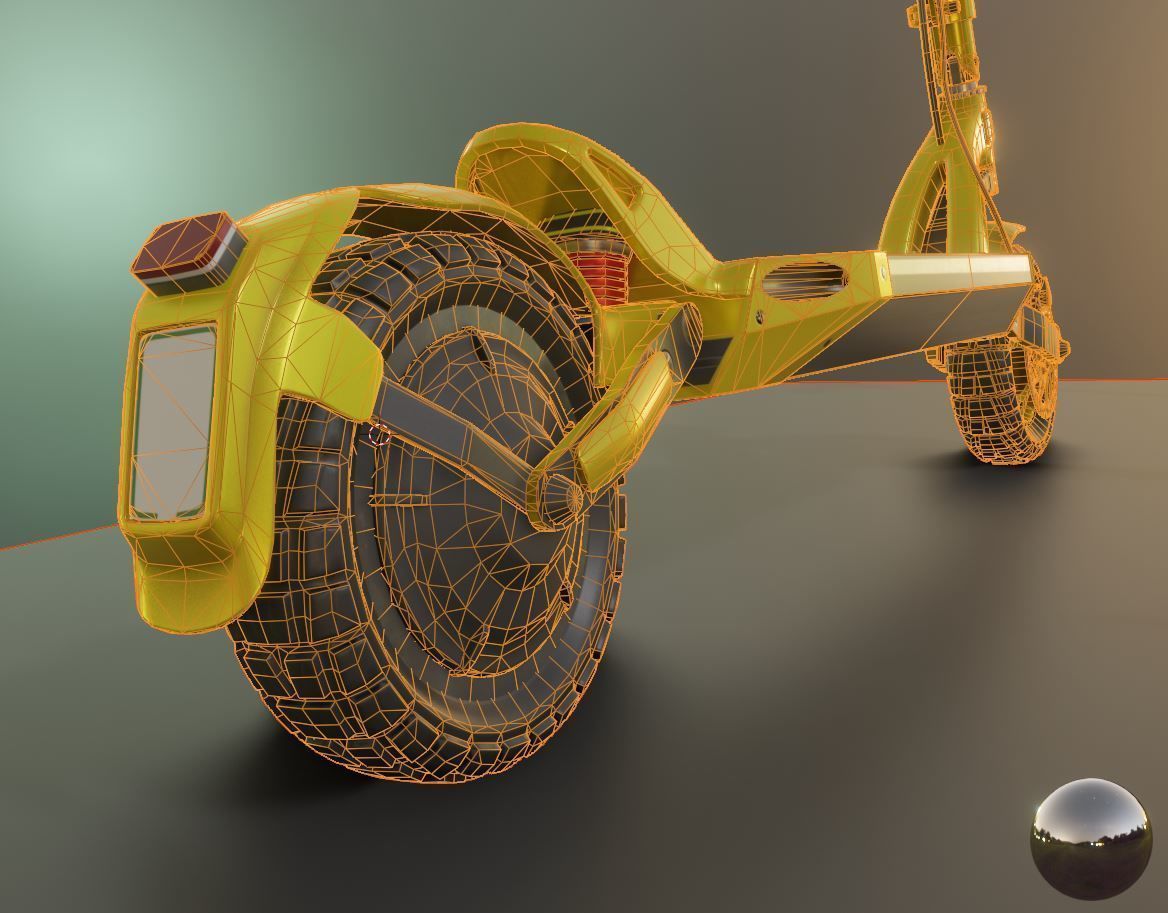 Rigged off-road electric scooter all colors 3D Model Collection_118