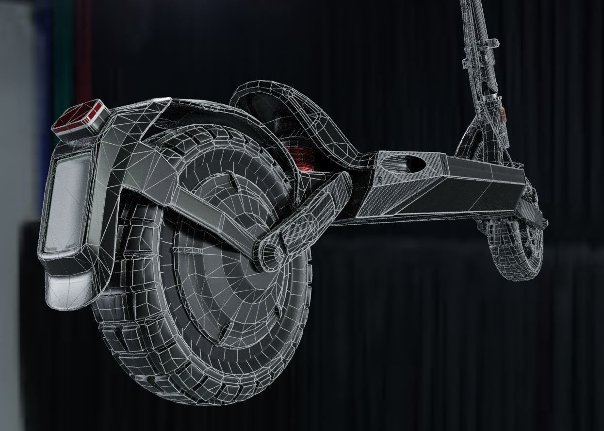 Rigged off-road electric scooter all colors 3D Model Collection_87