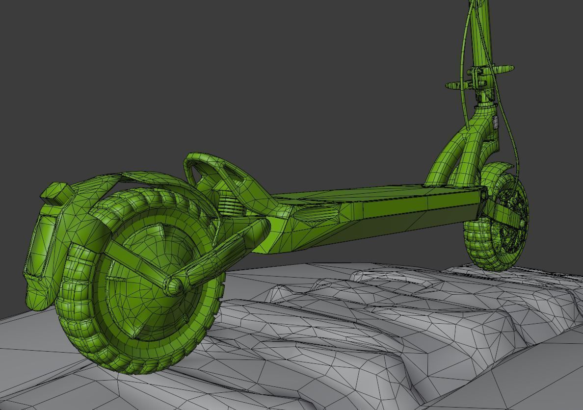 Rigged off-road electric scooter all colors 3D Model Collection_52