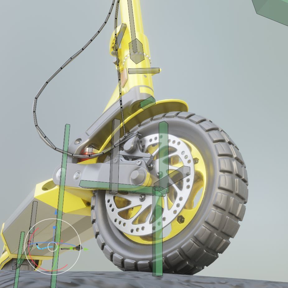 Rigged off-road electric scooter all colors 3D Model Collection_104