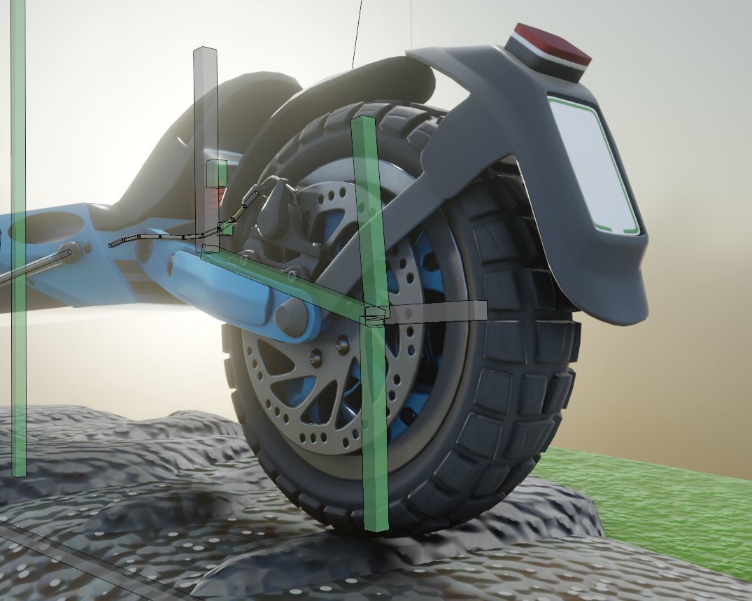 Rigged off-road electric scooter all colors 3D Model Collection_28