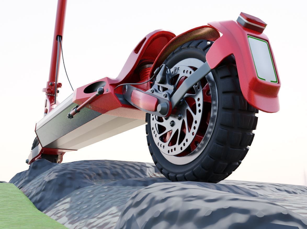 Rigged off-road electric scooter all colors 3D Model Collection_58