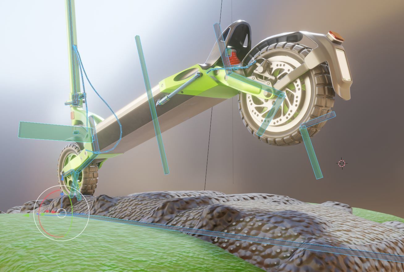 Rigged off-road electric scooter all colors 3D Model Collection_69