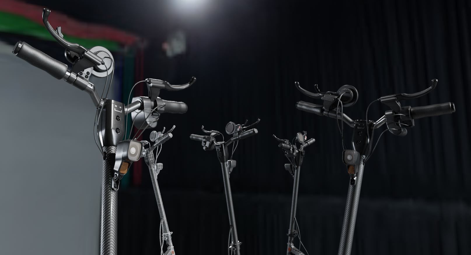 Rigged off-road electric scooter all colors 3D Model Collection_93