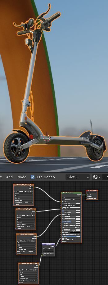 Rigged off-road electric scooter all colors 3D Model Collection_34