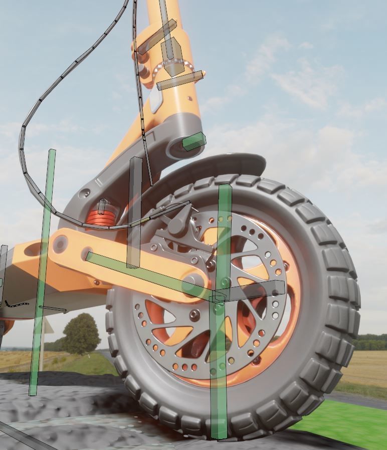 Rigged off-road electric scooter all colors 3D Model Collection_40