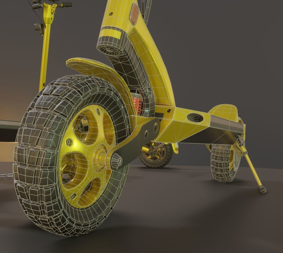 Rigged off-road electric scooter all colors 3D Model Collection_112