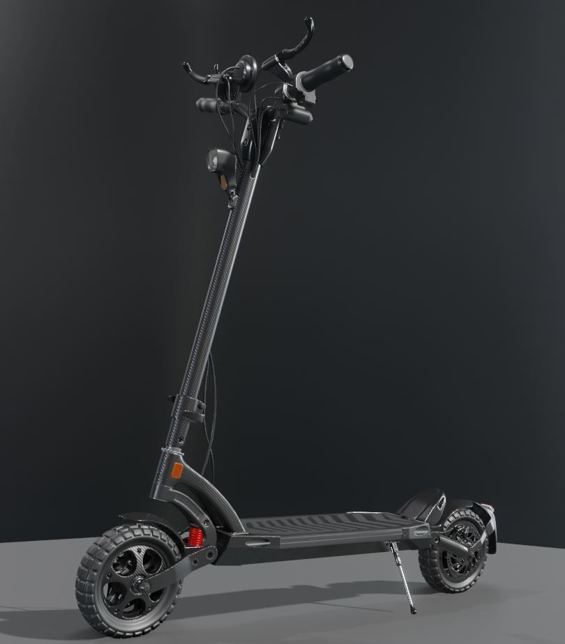 Rigged off-road electric scooter all colors 3D Model Collection_91