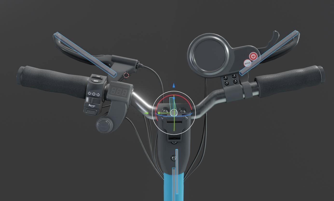 Rigged off-road electric scooter all colors 3D Model Collection_29